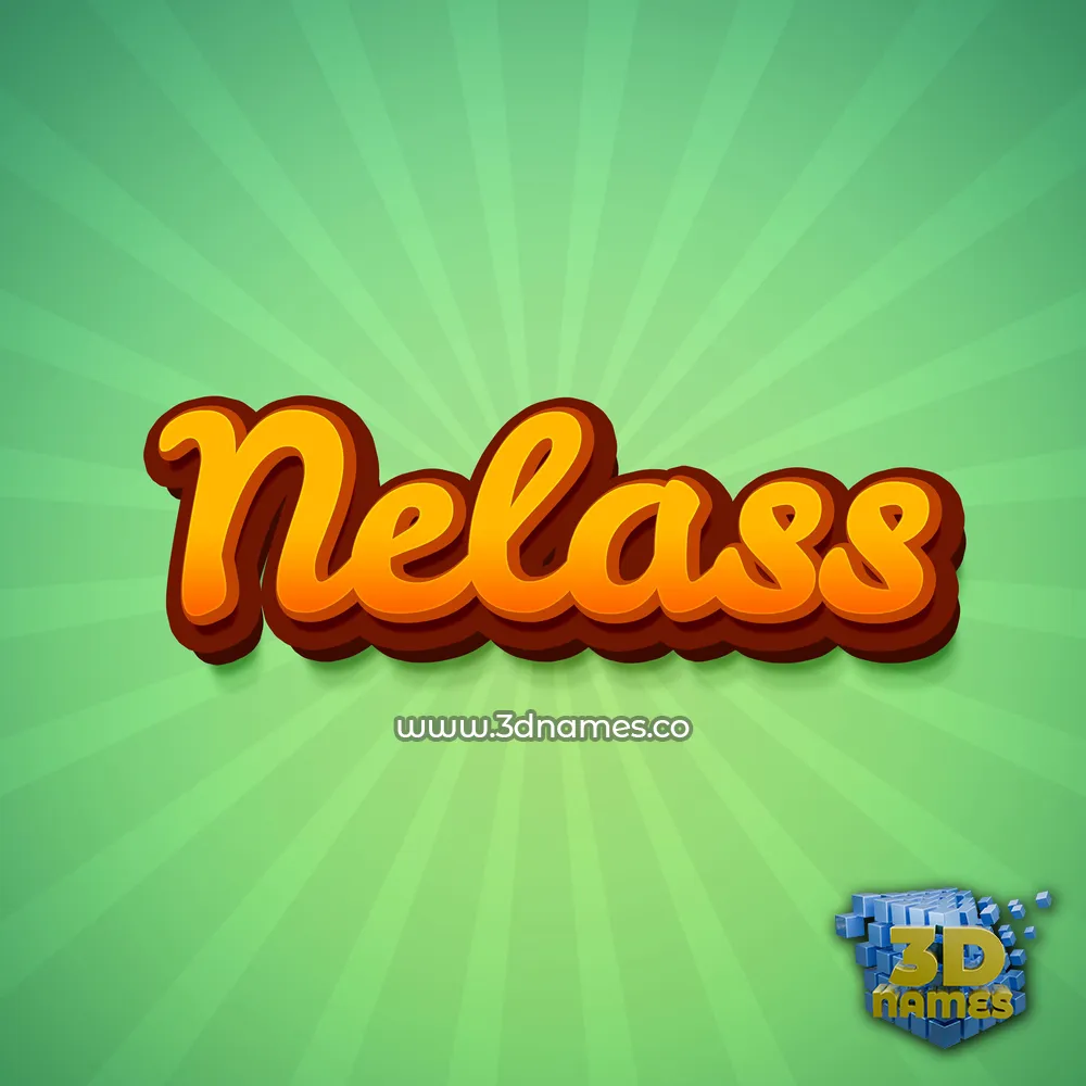 nelass in Green Rays style - 3D name wallpaper