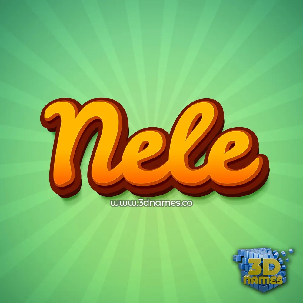 nele in Green Rays style - 3D name wallpaper