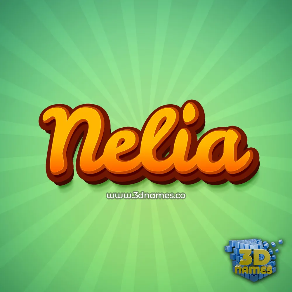 nelia in Green Rays style - 3D name wallpaper
