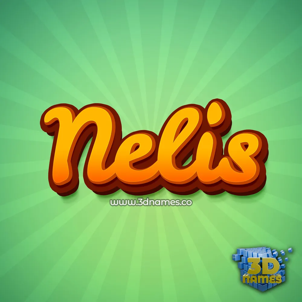 nelis in Green Rays style - 3D name wallpaper