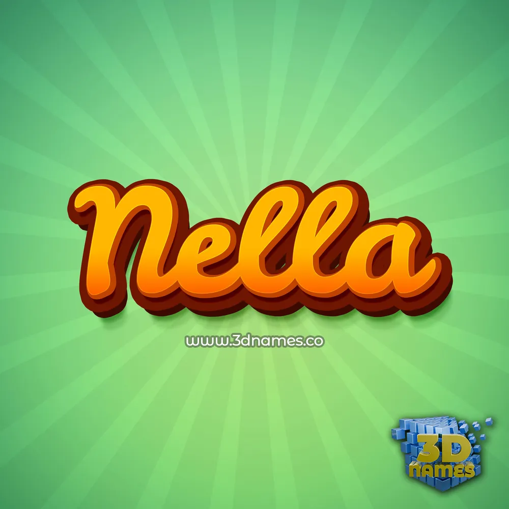 nella in Green Rays style - 3D name wallpaper