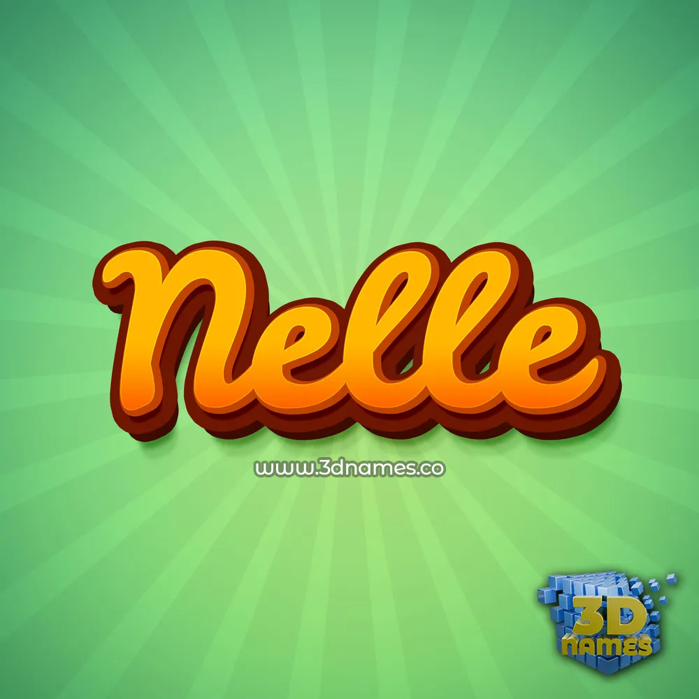 nelle in Green Rays style - 3D name wallpaper