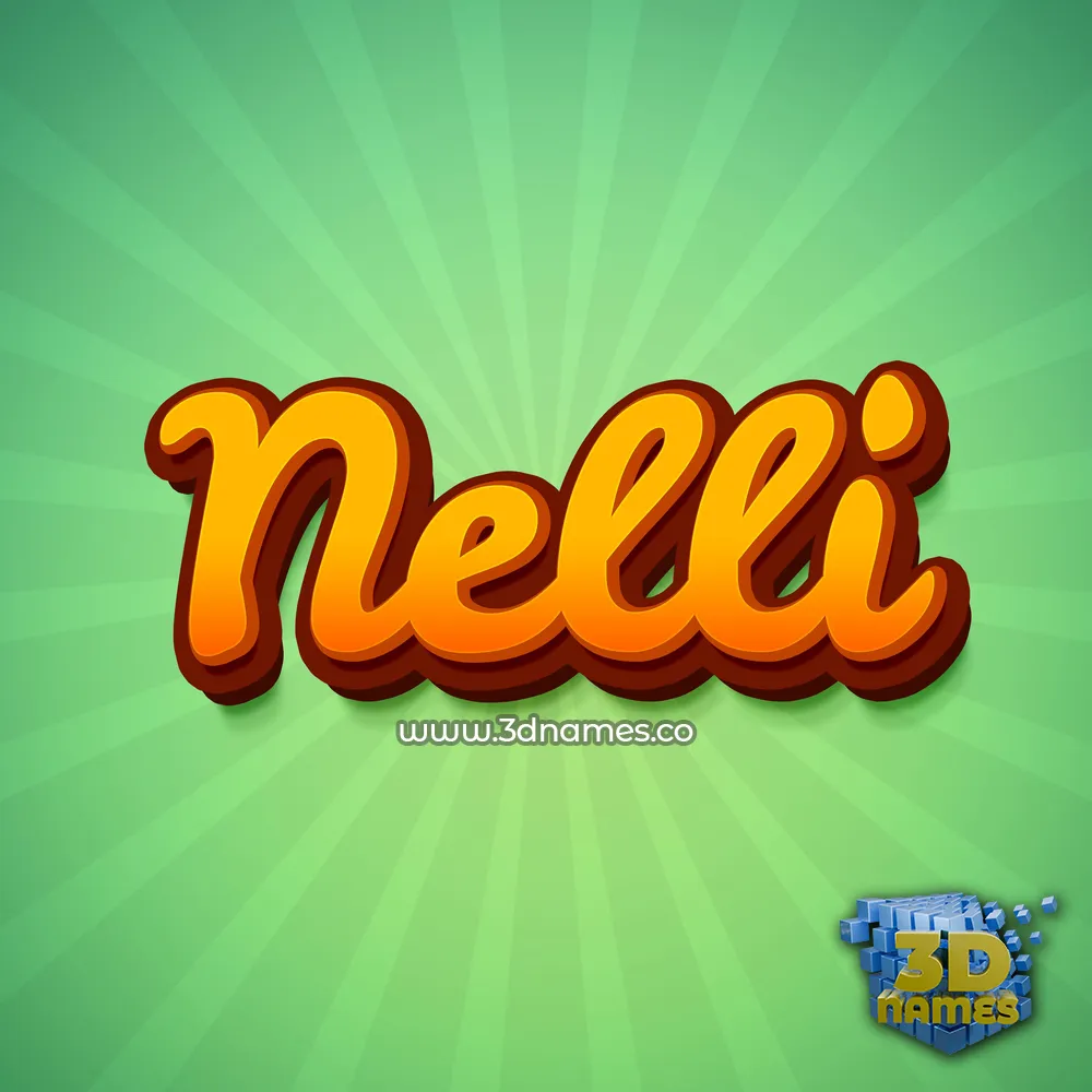 nelli in Green Rays style - 3D name wallpaper