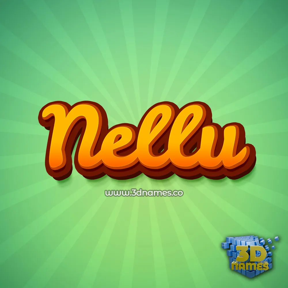 nellu in Green Rays style - 3D name wallpaper