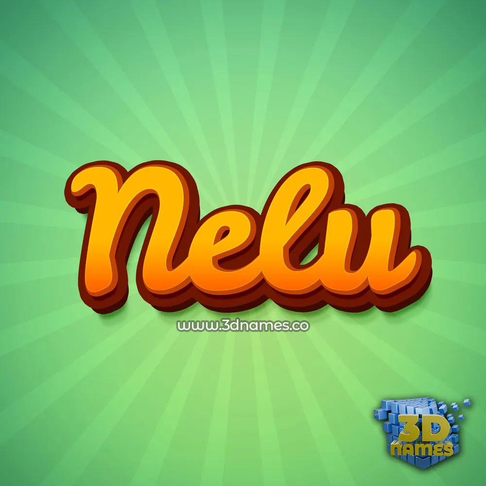 nelu in Green Rays style - 3D name wallpaper