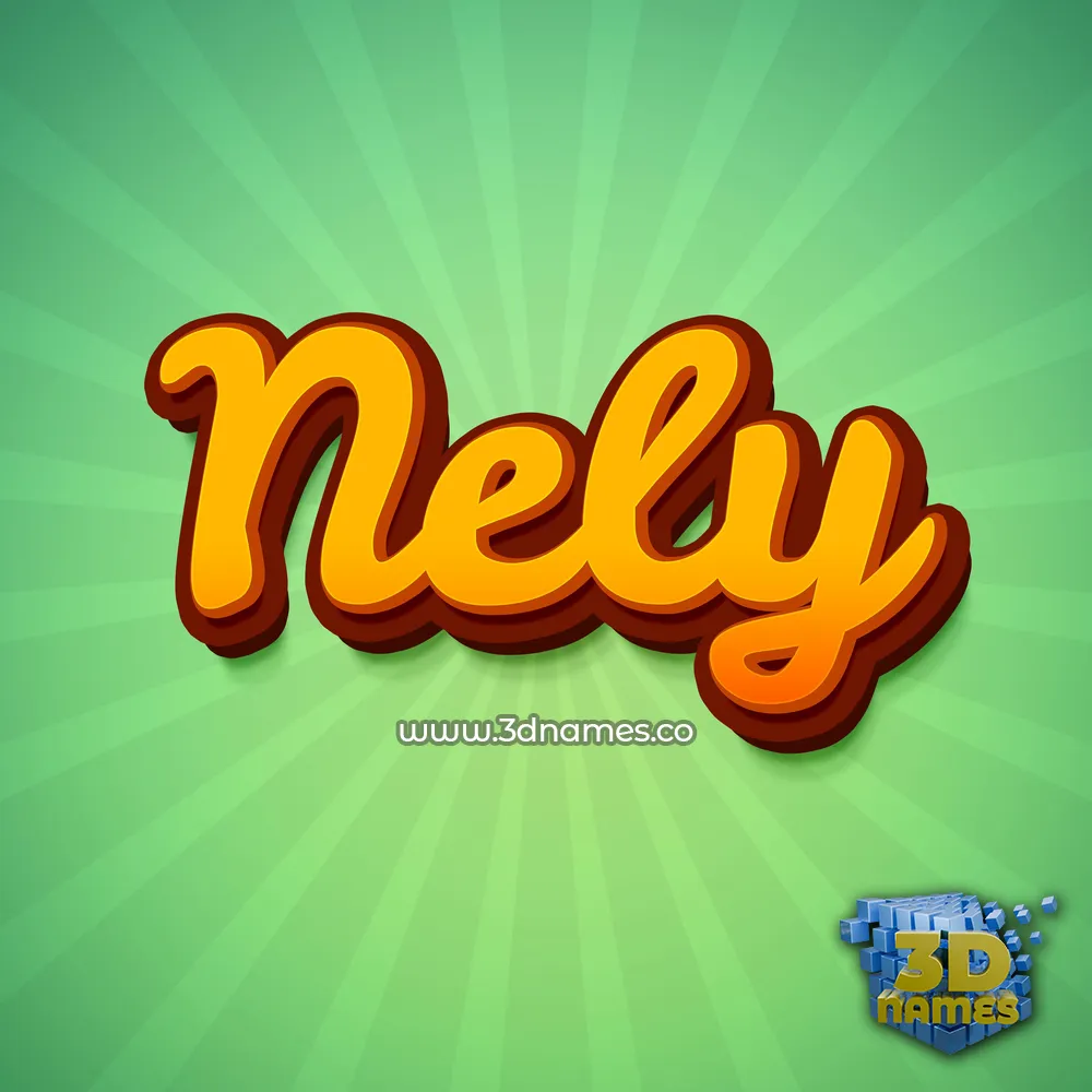 nely in Green Rays style - 3D name wallpaper
