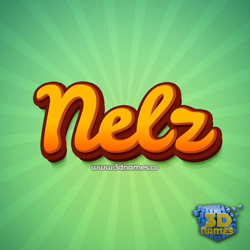 nelz in Green Rays style - 3D name wallpaper