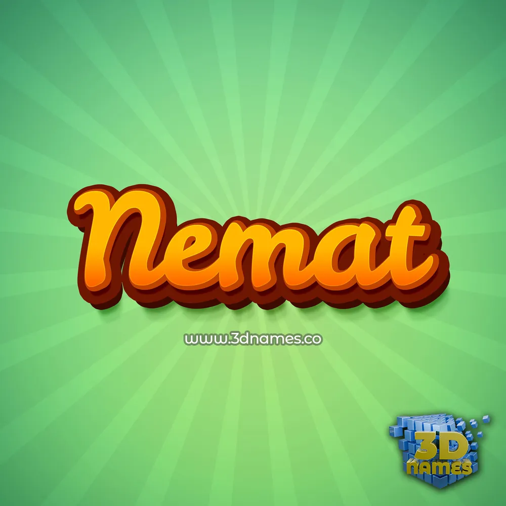 nemat in Green Rays style - 3D name wallpaper