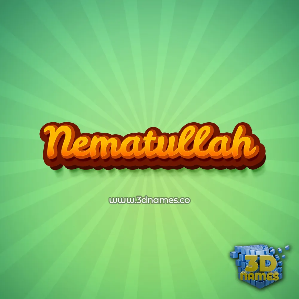 nematullah in Green Rays style - 3D name wallpaper