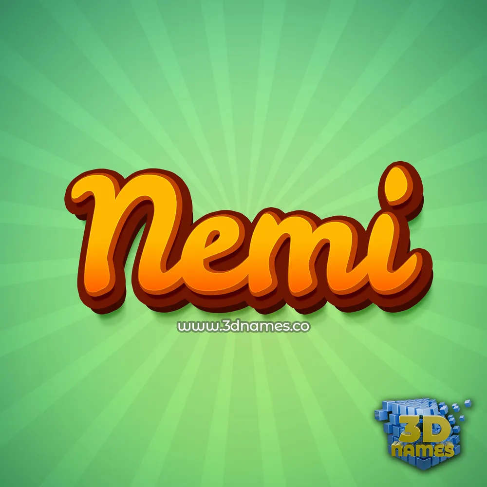 nemi in Green Rays style - 3D name wallpaper