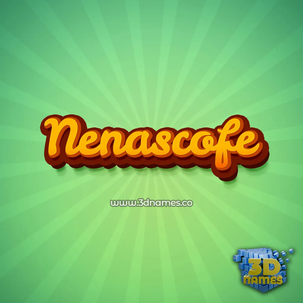 nenascofe in Green Rays style - 3D name wallpaper