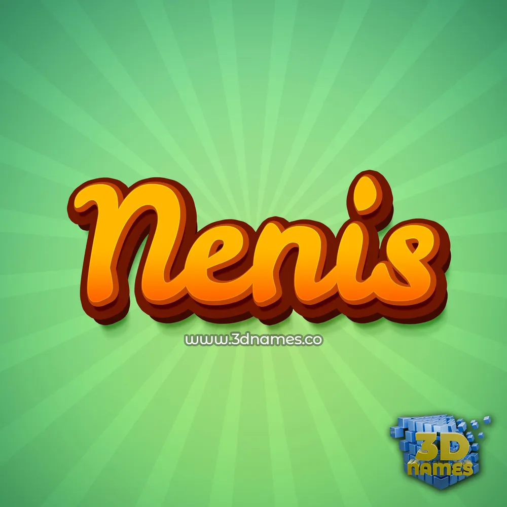nenis in Green Rays style - 3D name wallpaper