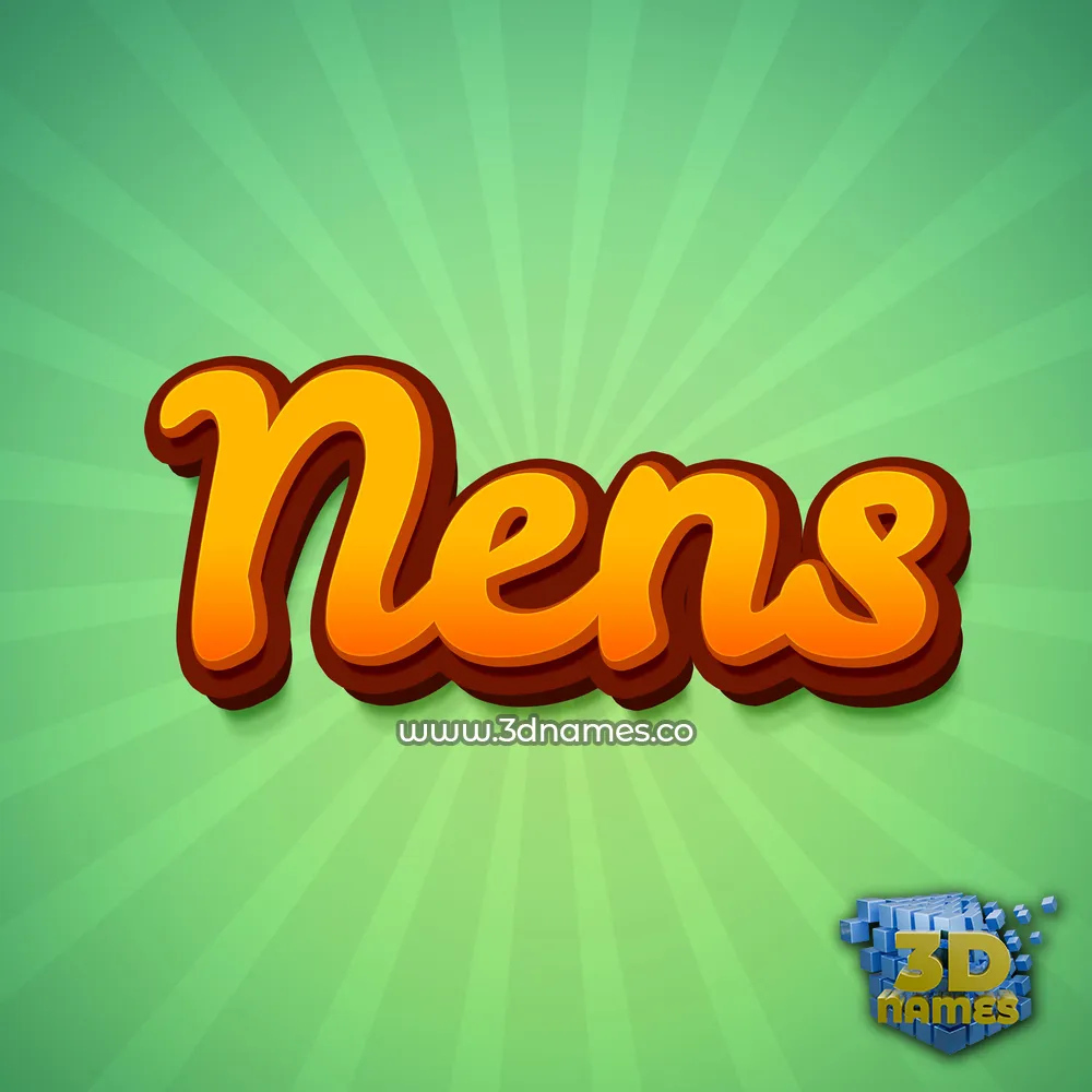 nens in Green Rays style - 3D name wallpaper