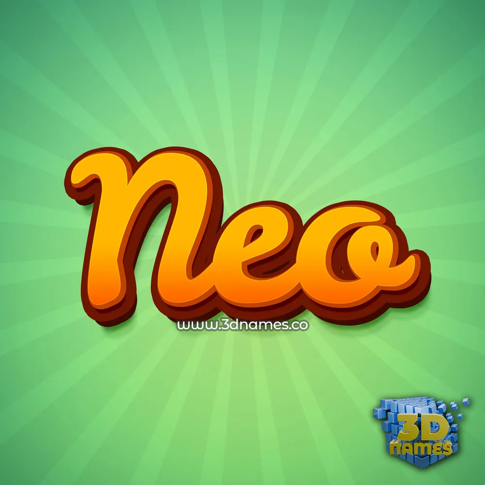 neo in Green Rays style - 3D name wallpaper