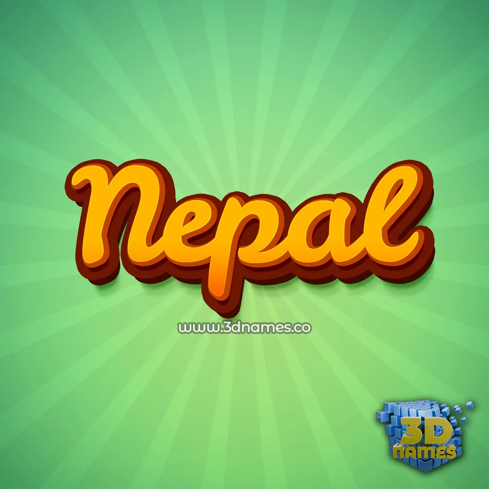 nepal in Green Rays style - 3D name wallpaper