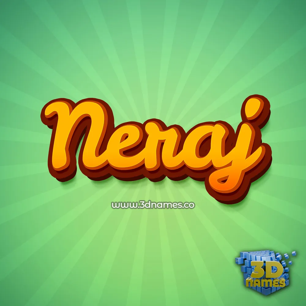 neraj in Green Rays style - 3D name wallpaper