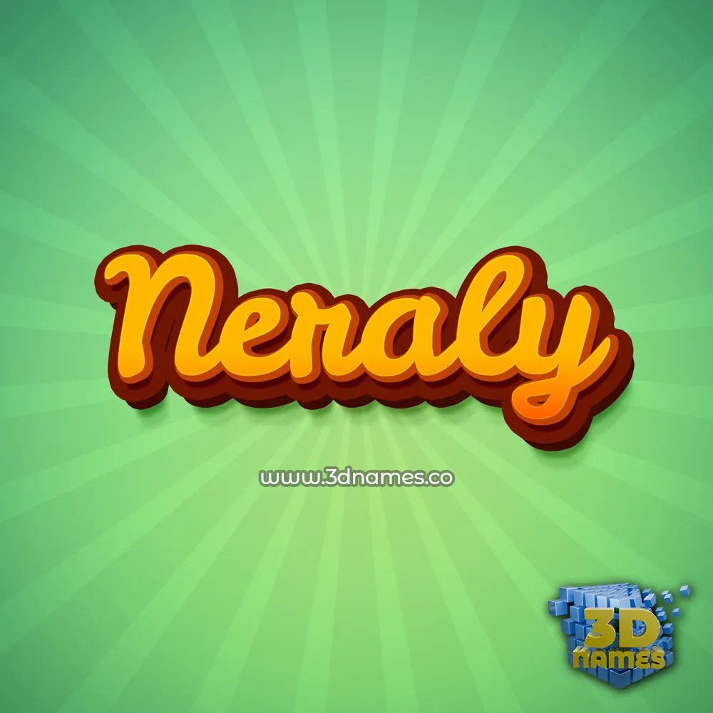 neraly in Green Rays style - 3D name wallpaper