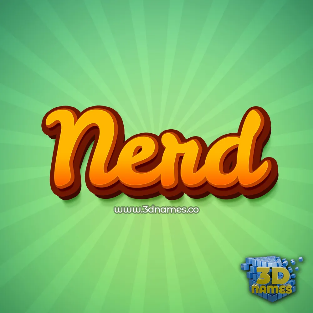 nerd in Green Rays style - 3D name wallpaper