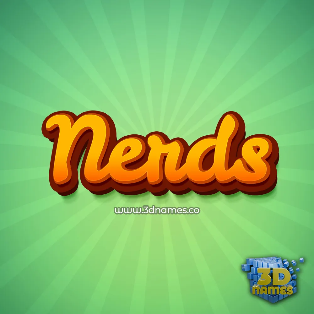 nerds in Green Rays style - 3D name wallpaper