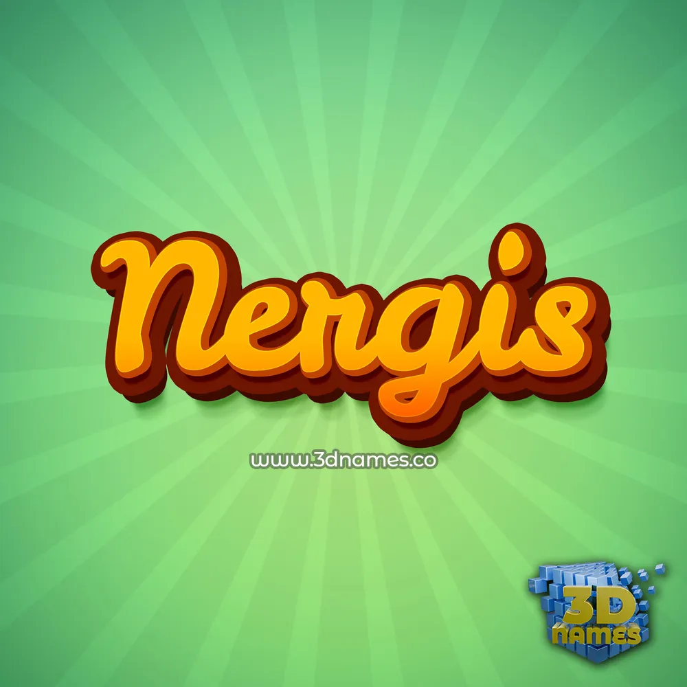nergis in Green Rays style - 3D name wallpaper