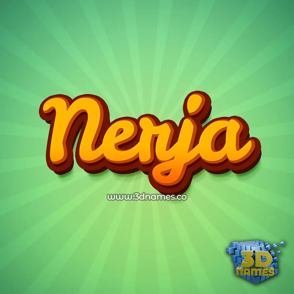 nerja in Green Rays style - 3D name wallpaper