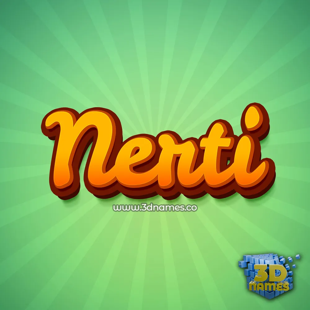 nerti in Green Rays style - 3D name wallpaper