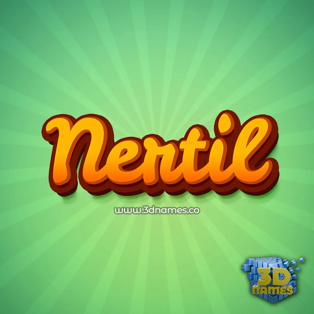 nertil in Green Rays style - 3D name wallpaper
