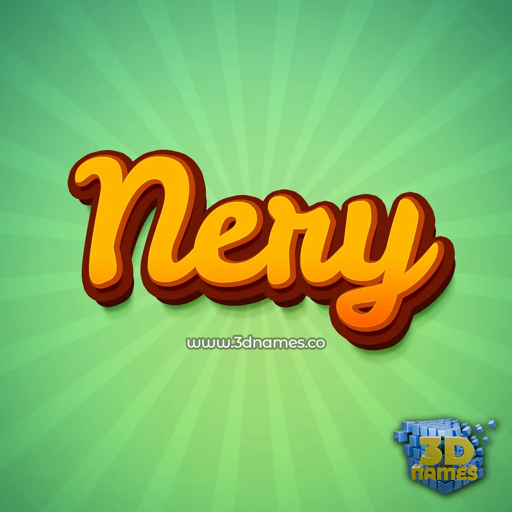 nery in Green Rays style - 3D name wallpaper