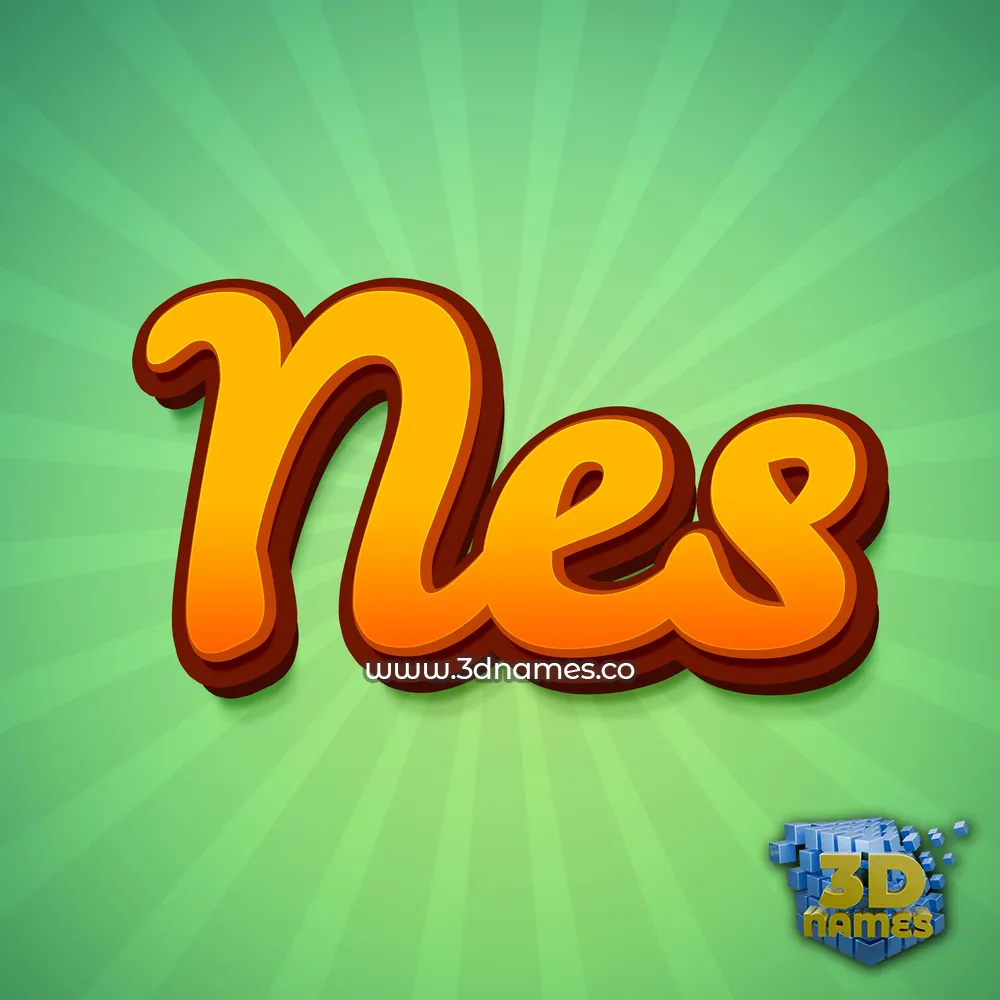 nes in Green Rays style - 3D name wallpaper
