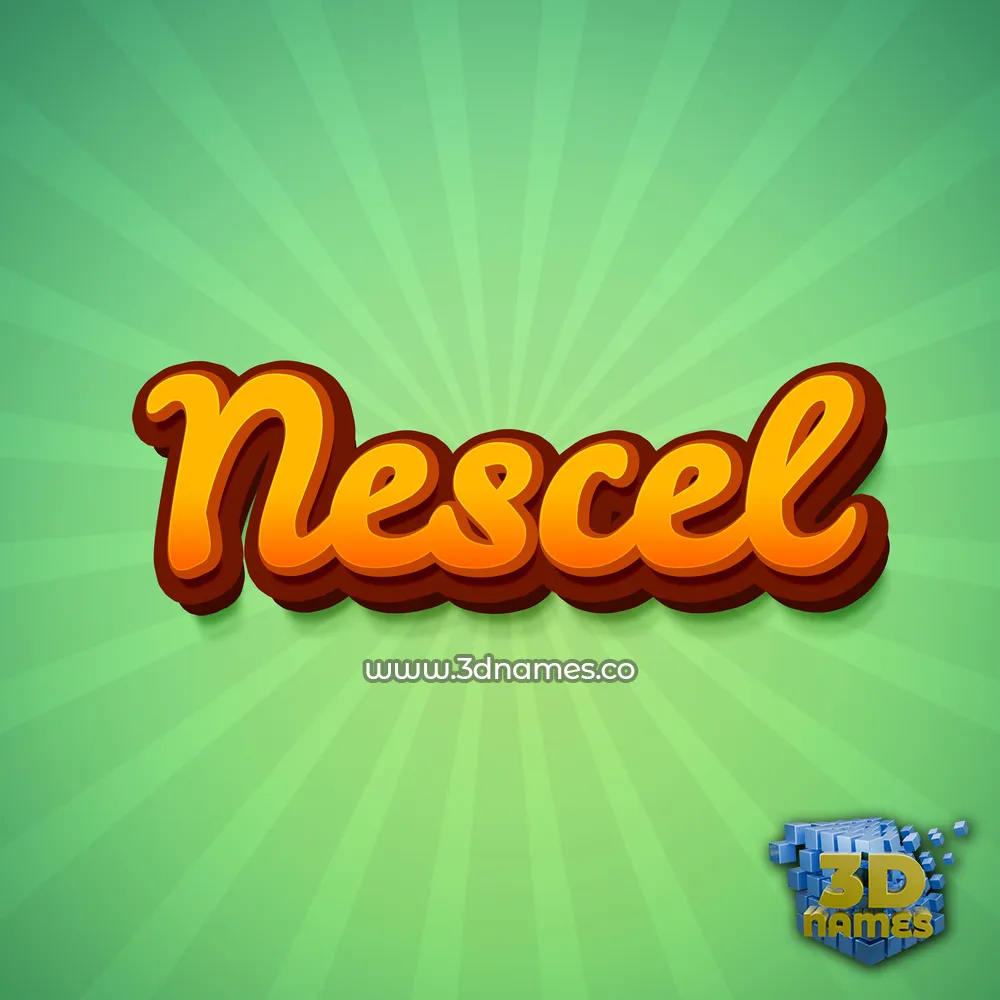 nescel in Green Rays style - 3D name wallpaper