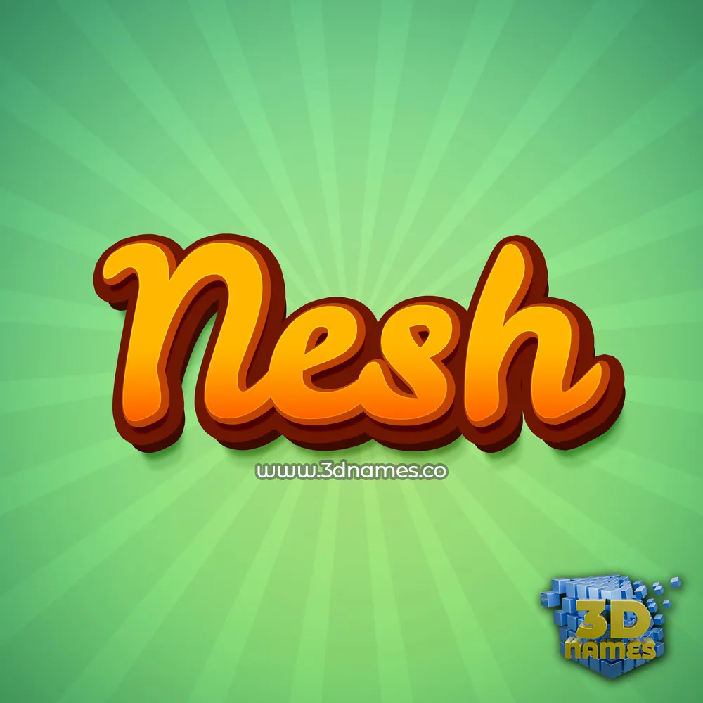 nesh in Green Rays style - 3D name wallpaper