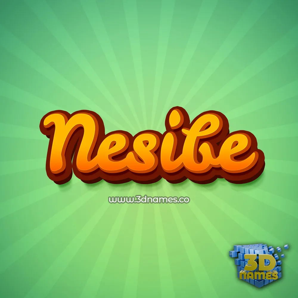 nesibe in Green Rays style - 3D name wallpaper