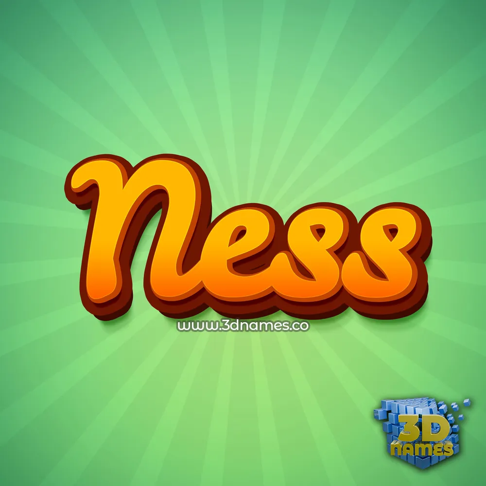 ness in Green Rays style - 3D name wallpaper