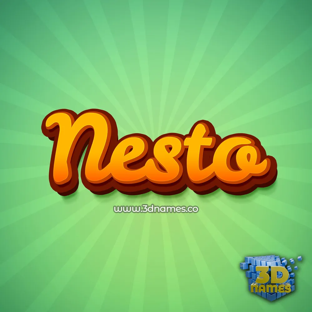 nesto in Green Rays style - 3D name wallpaper