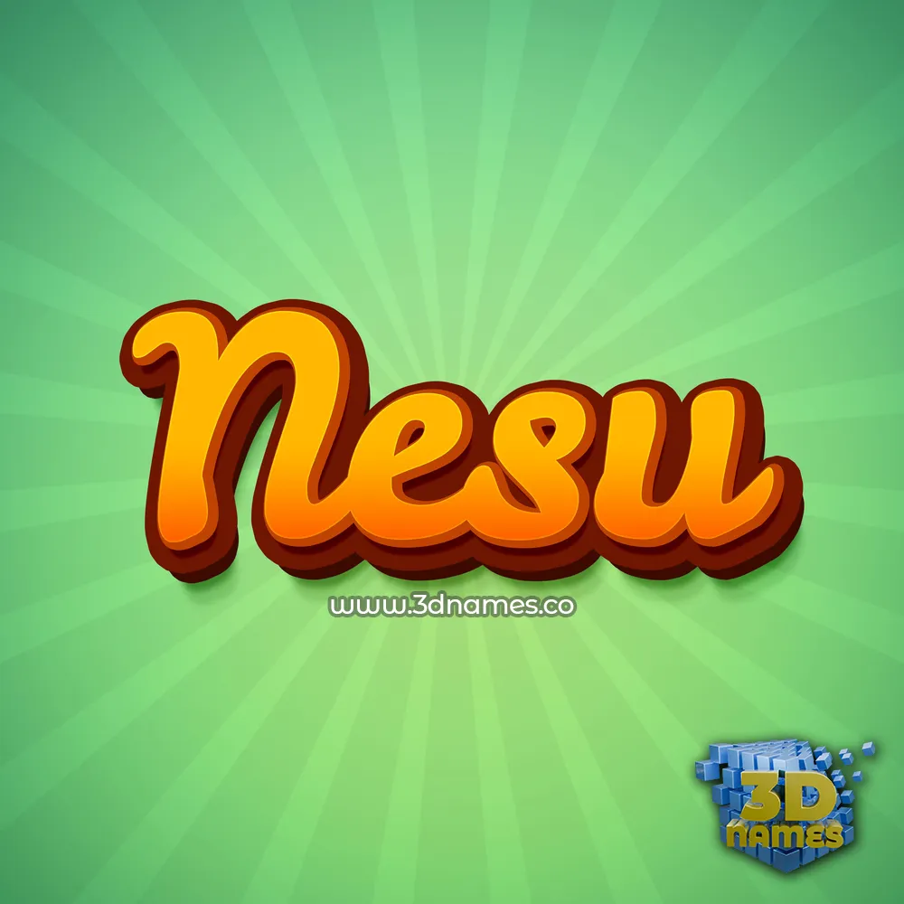 nesu in Green Rays style - 3D name wallpaper