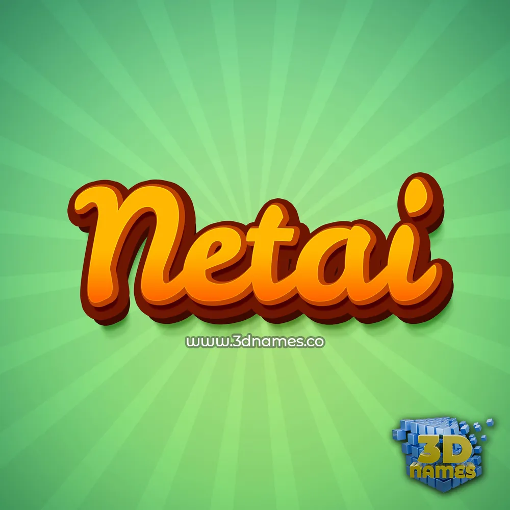 netai in Green Rays style - 3D name wallpaper