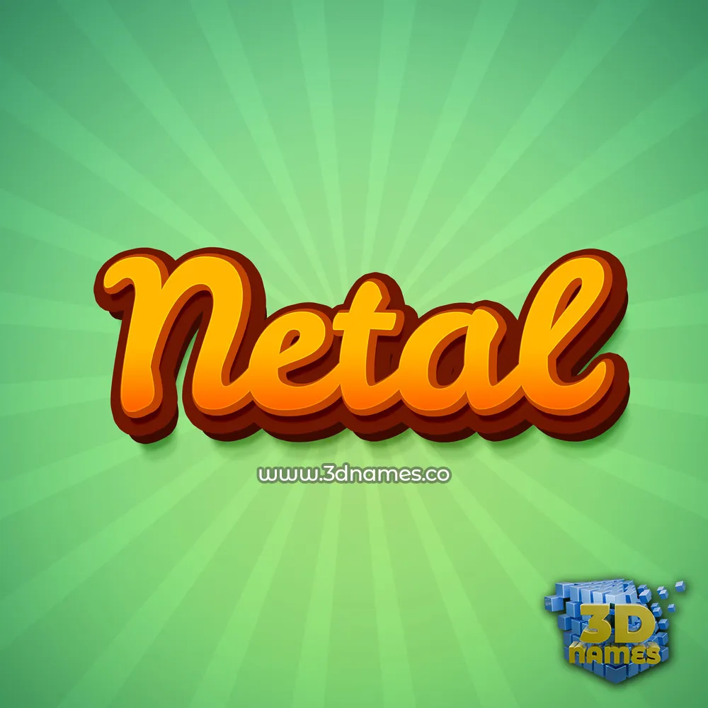 netal in Green Rays style - 3D name wallpaper