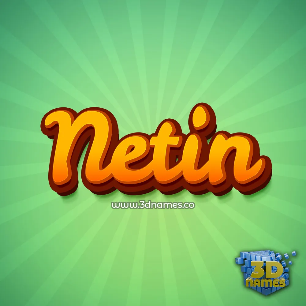 netin in Green Rays style - 3D name wallpaper