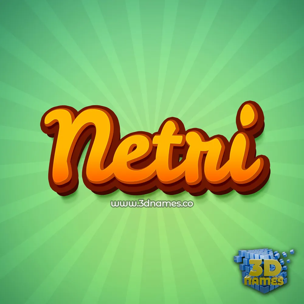 netri in Green Rays style - 3D name wallpaper