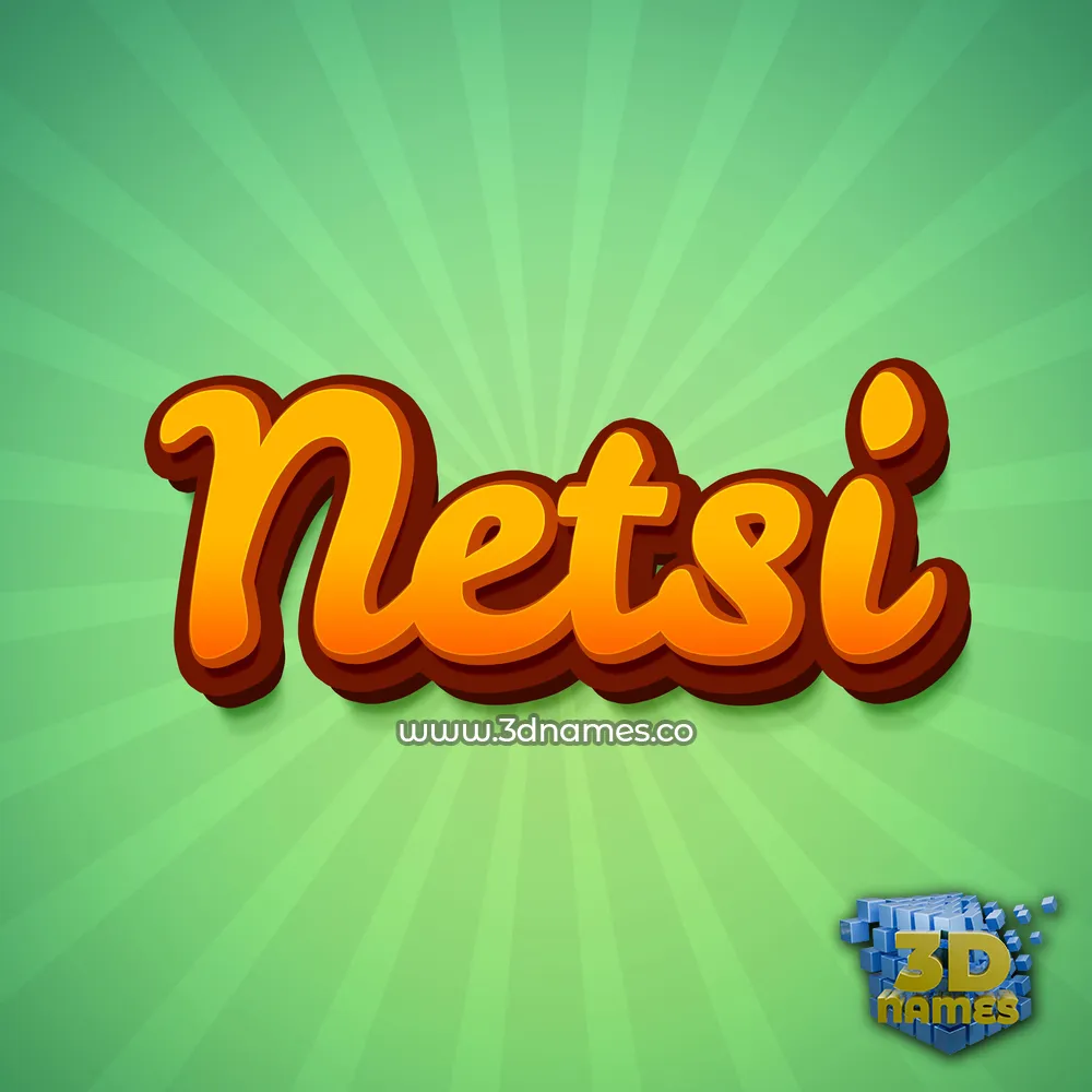 netsi in Green Rays style - 3D name wallpaper