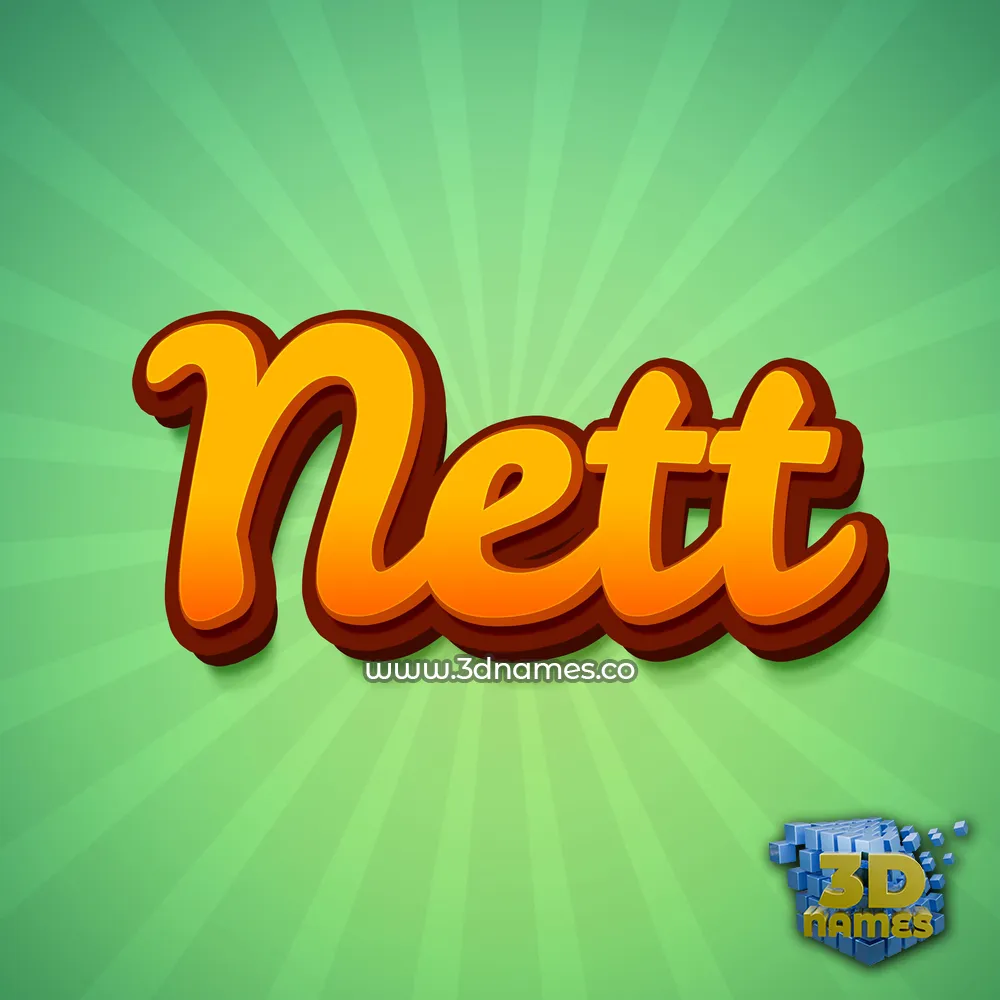 nett in Green Rays style - 3D name wallpaper
