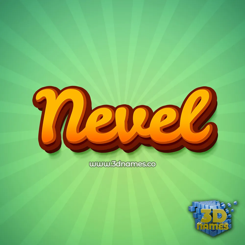 nevel in Green Rays style - 3D name wallpaper