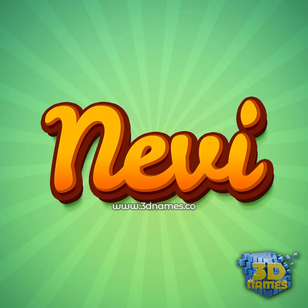 nevi in Green Rays style - 3D name wallpaper