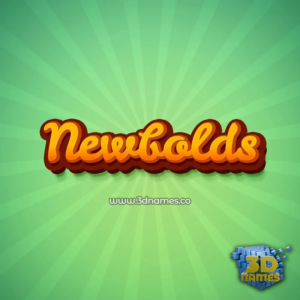 newbolds in Green Rays style - 3D name wallpaper