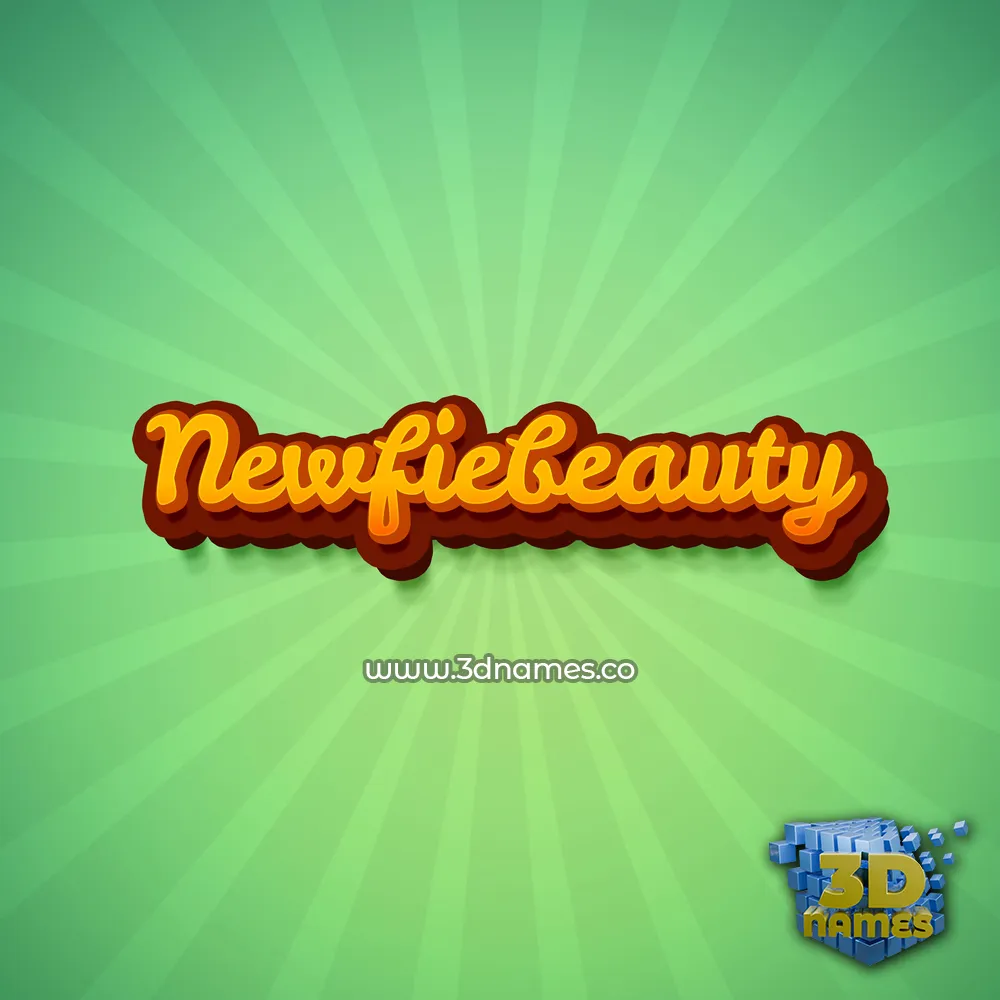newfiebeauty in Green Rays style - 3D name wallpaper