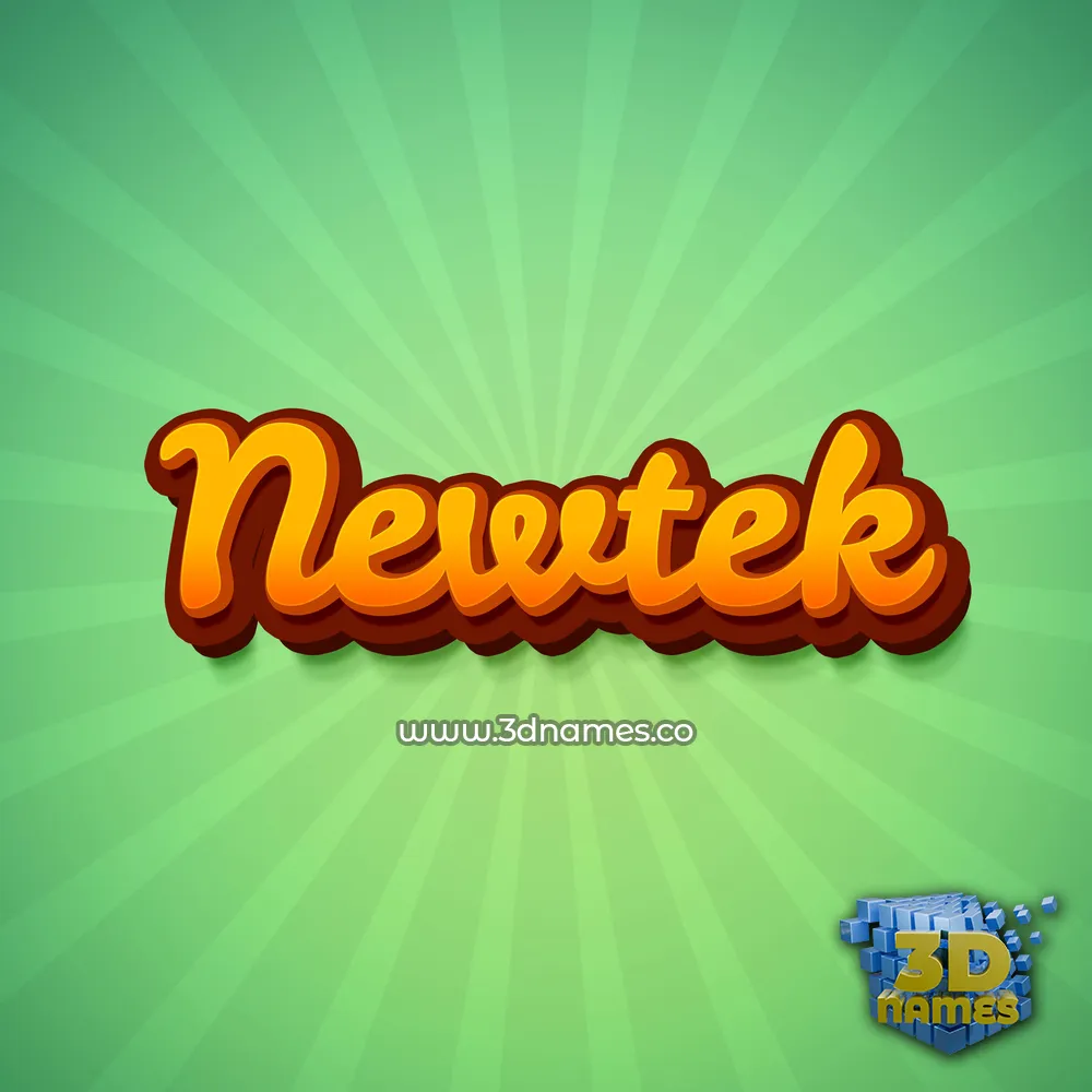 newtek in Green Rays style - 3D name wallpaper