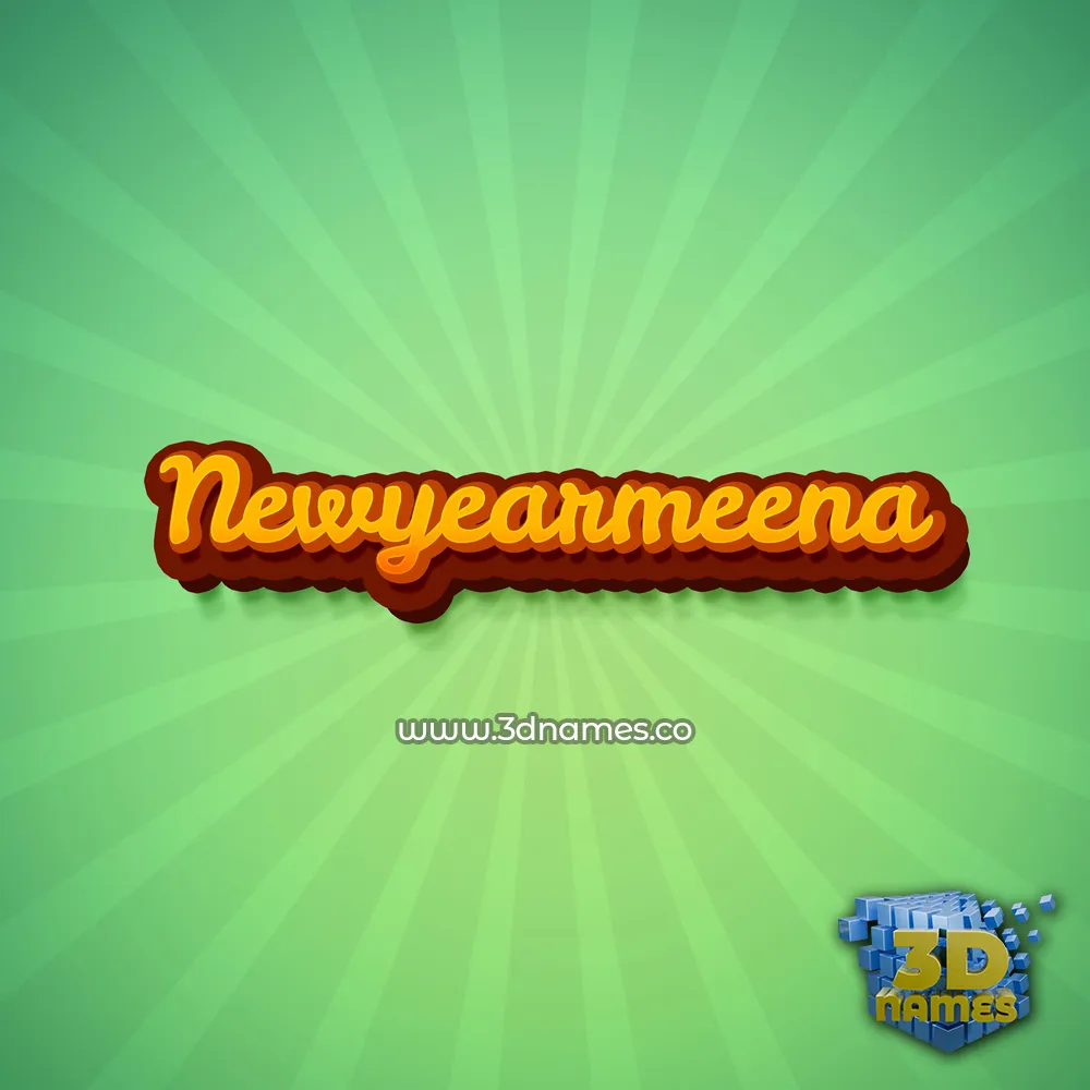 newyearmeena in Green Rays style - 3D name wallpaper