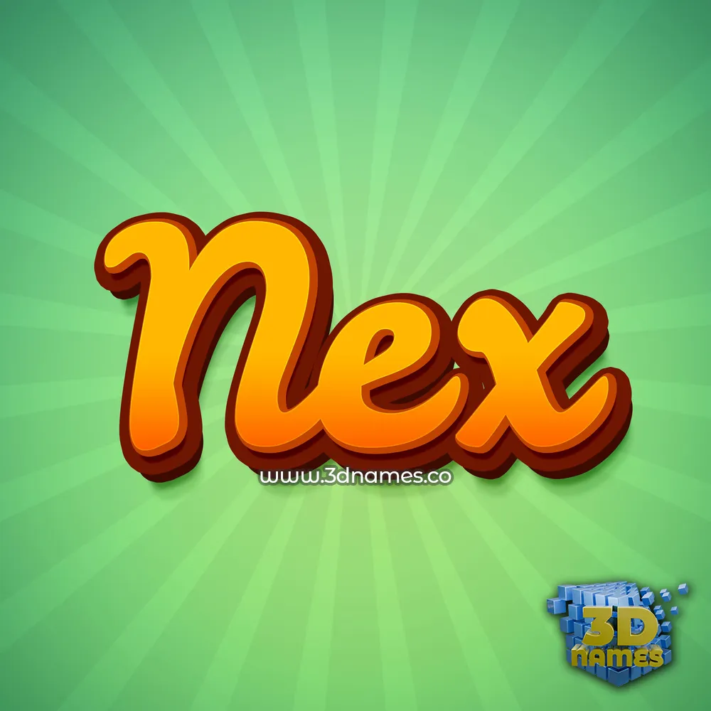 nex in Green Rays style - 3D name wallpaper