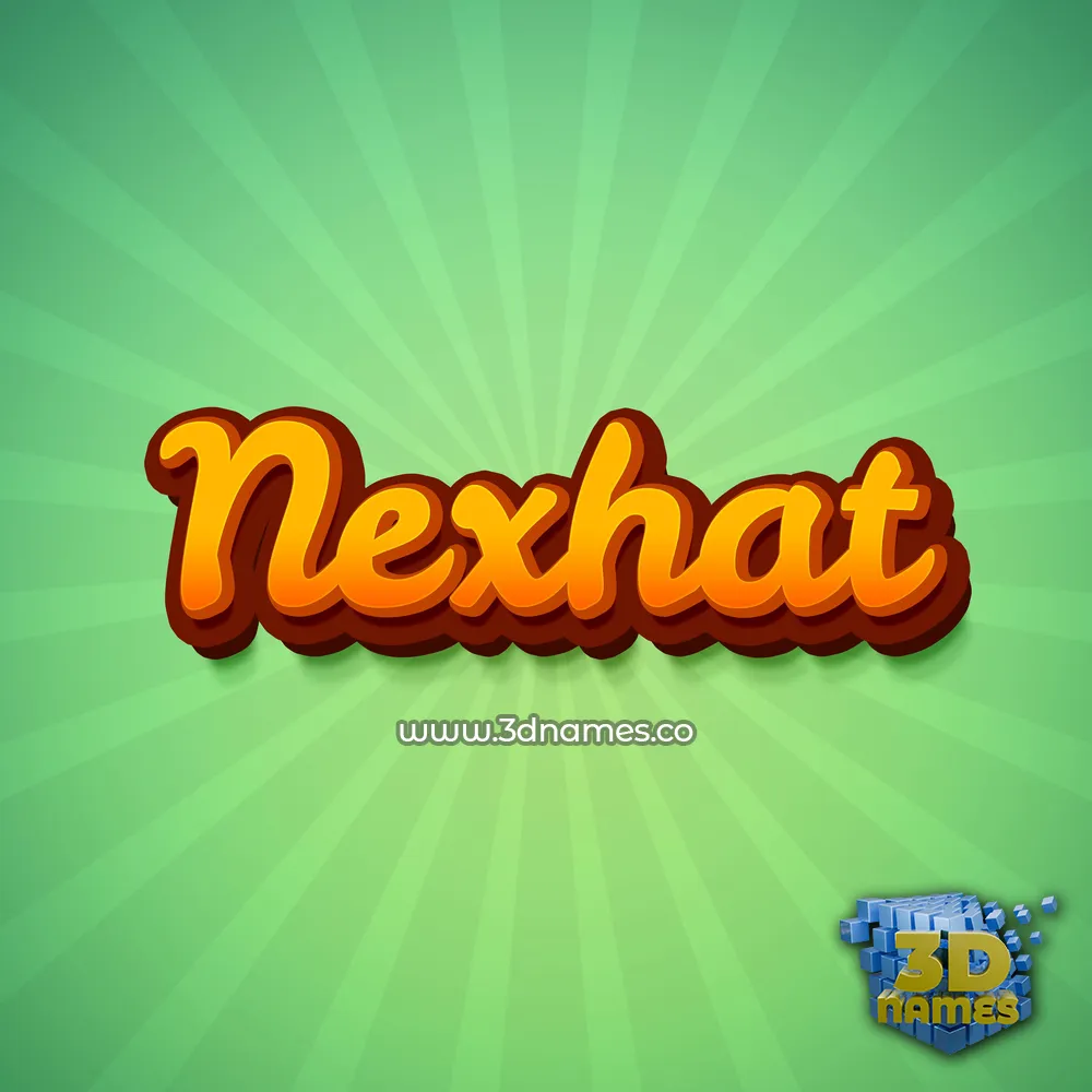 nexhat in Green Rays style - 3D name wallpaper