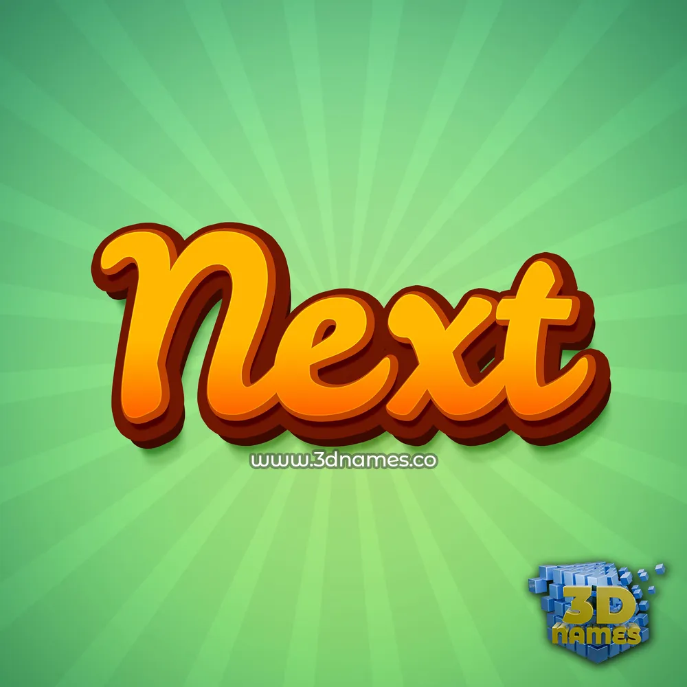 next in Green Rays style - 3D name wallpaper